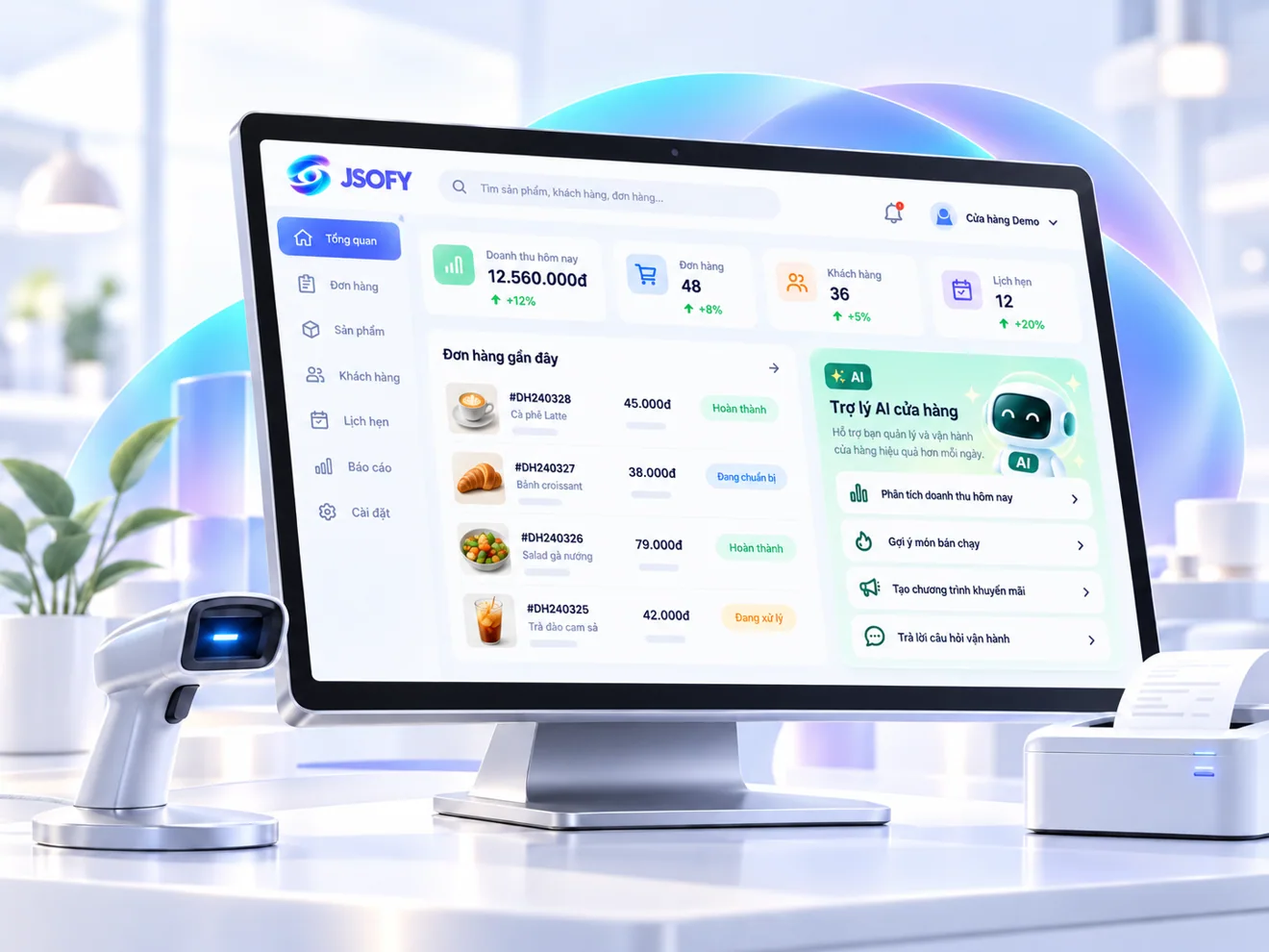 JSOFY POS: Cửa hàng bận rộn. Mọi việc vẫn rõ ràng.